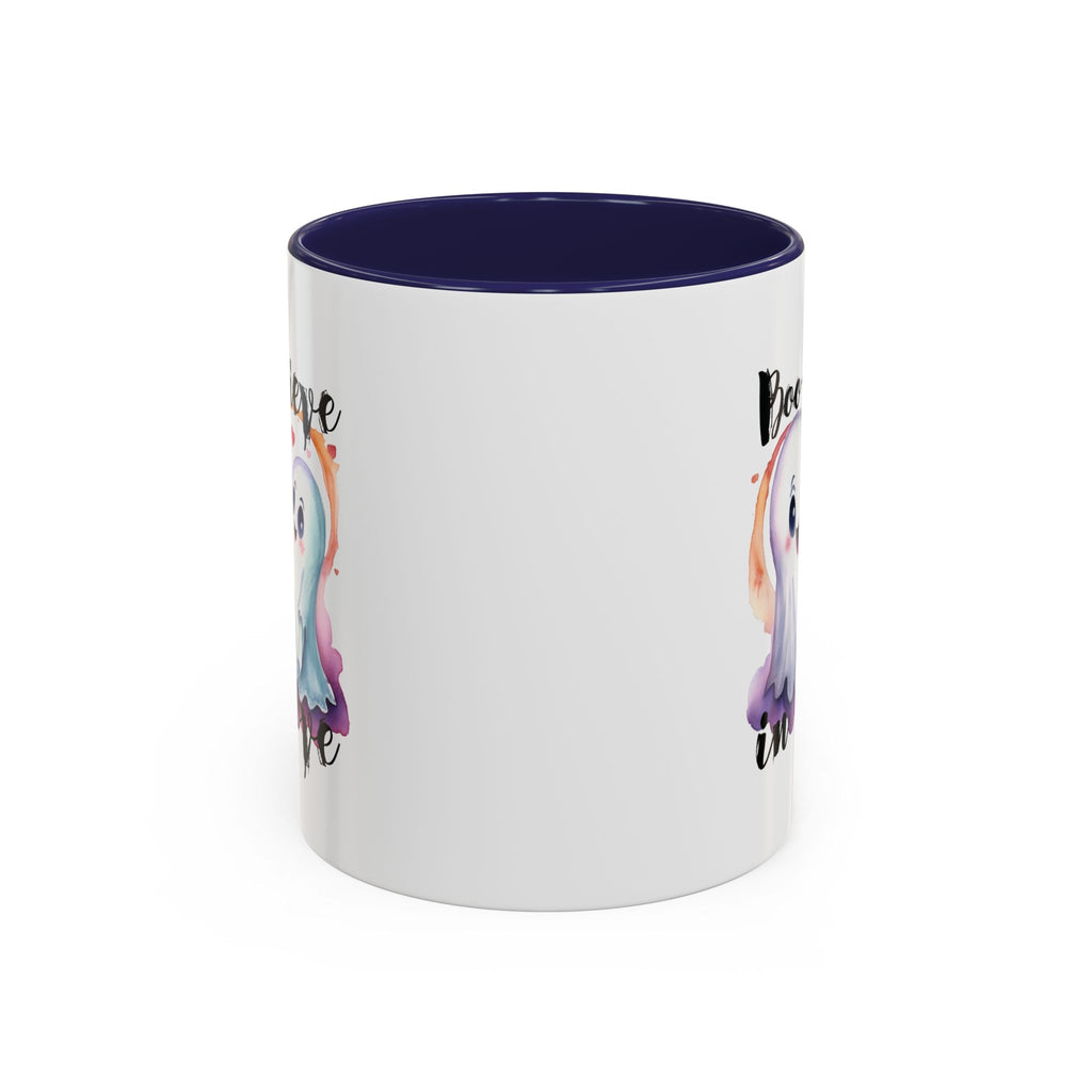 Boo-lieve in Love, Ghost love, Cute Ghosts, Halloween Ghosts in love, cute birthday or halloween gift, watercolor ghosts, Coffee Mug (11oz)