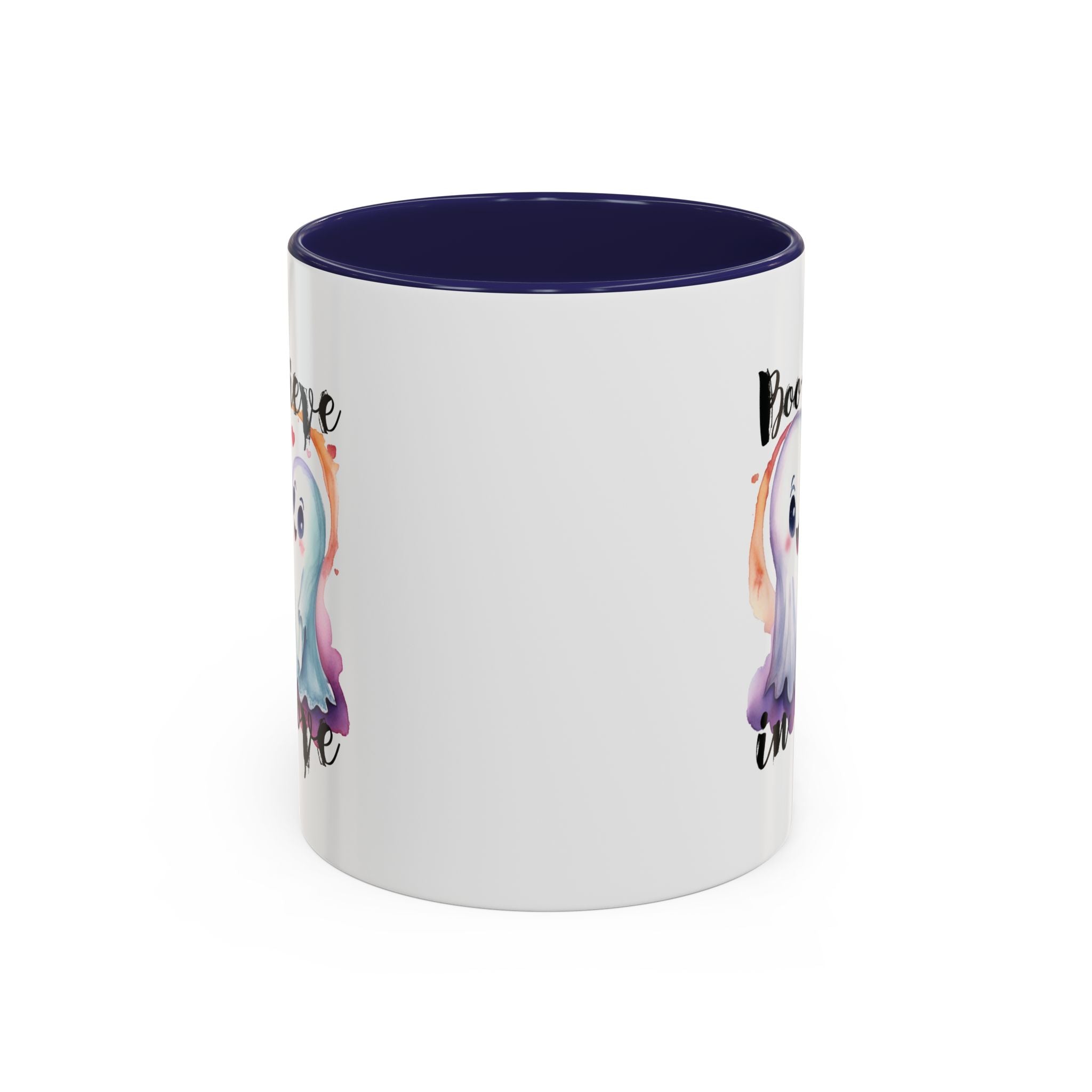Boo-lieve in Love, Ghost love, Cute Ghosts, Halloween Ghosts in love, cute birthday or halloween gift, watercolor ghosts, Coffee Mug (11oz)